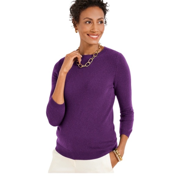 TALBOT’S Purple Majesty Long Sleeve top Sweater size X-LARGE 100% merino wool. - Picture 1 of 12